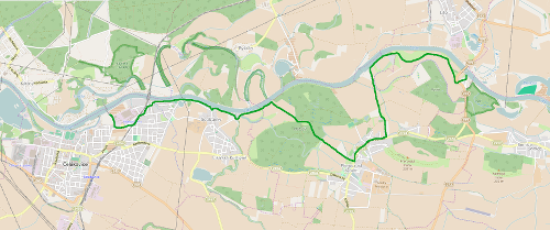 Mapa ZTZ vyznačené trasy z roku 2015, mapový podklad OpenStreetMap