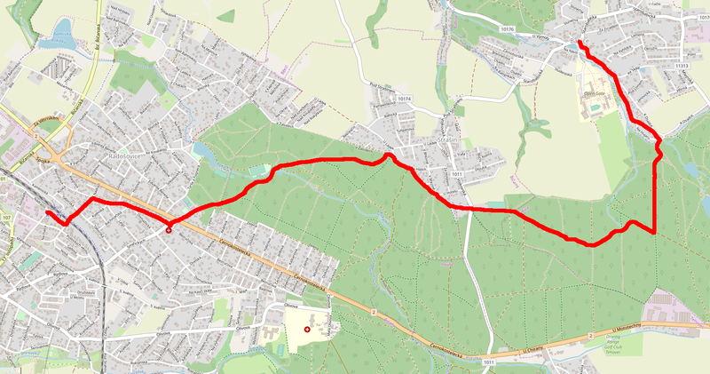 Mapa ČTZ vyznačené trasy z roku 2019, mapový podklad OpenStreetMap